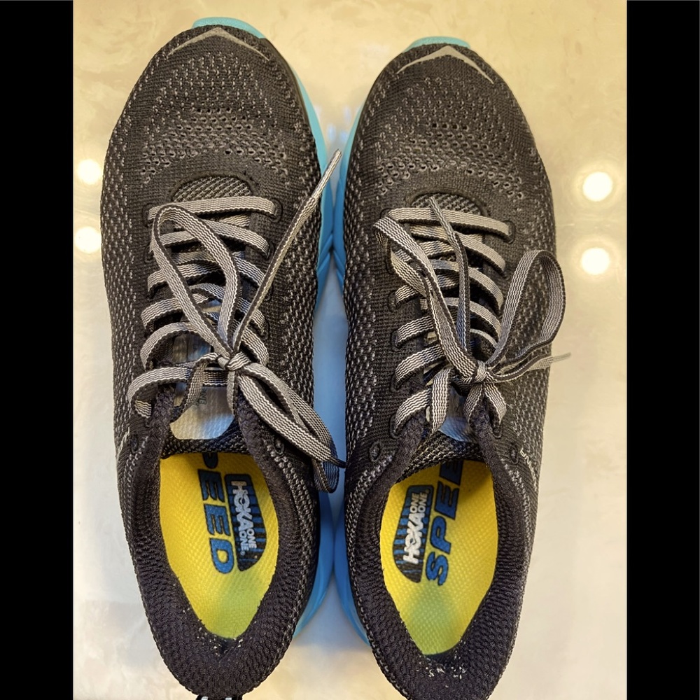 Hoka One Womens Size 8 running shoes Hupana casual grey blue sole